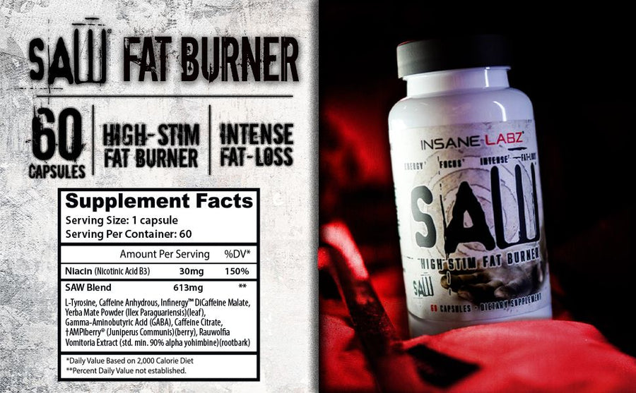 INSANE LABZ SAW SERIES SAW FAT BURNER 60 CAPS