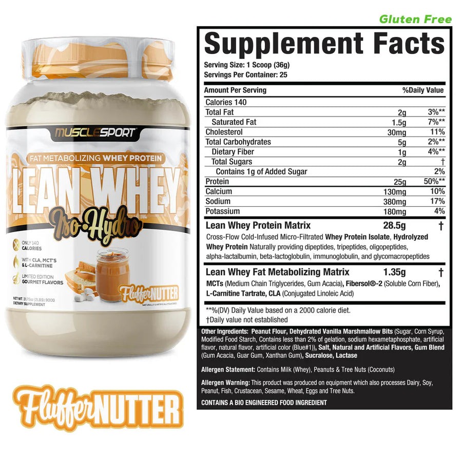 MUSCLESPORT LEAN WHEY ISO HYDRO 2LB
