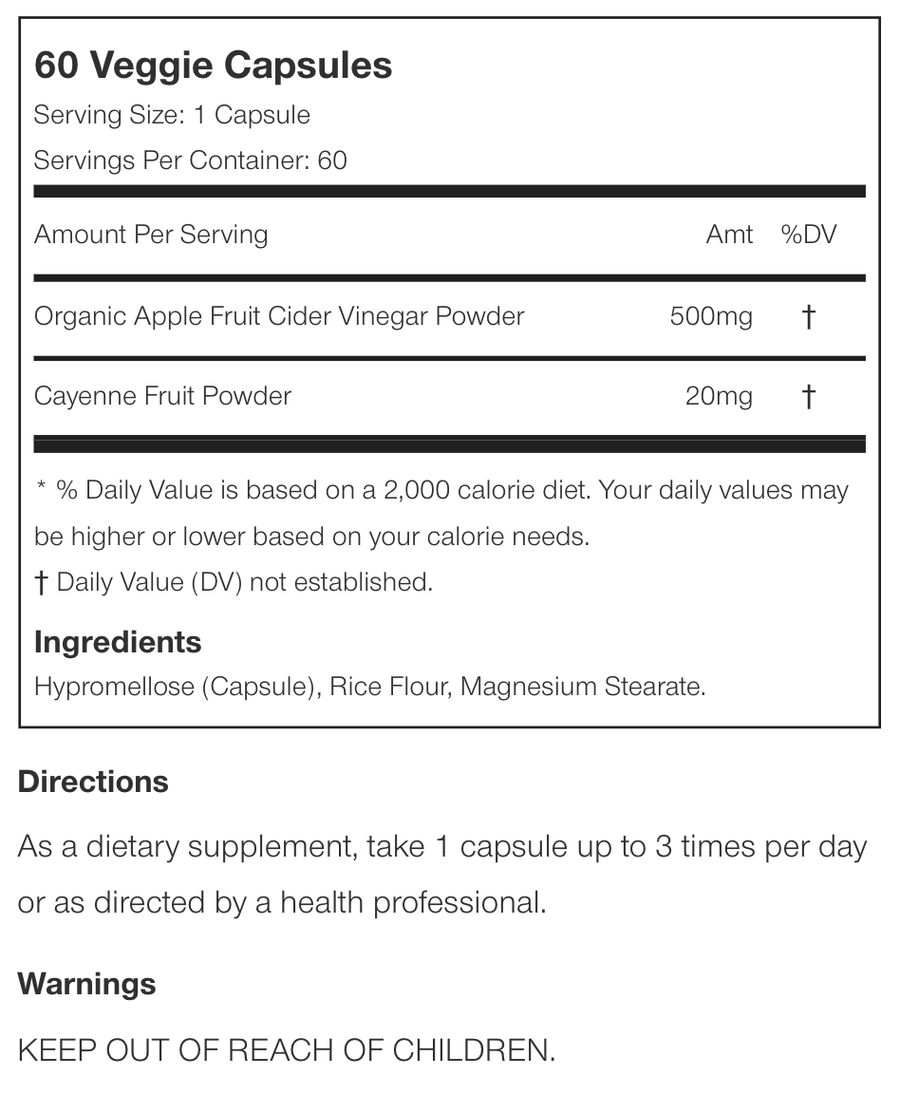 USN APPLE CIDER VINEGAR 60 CAPS