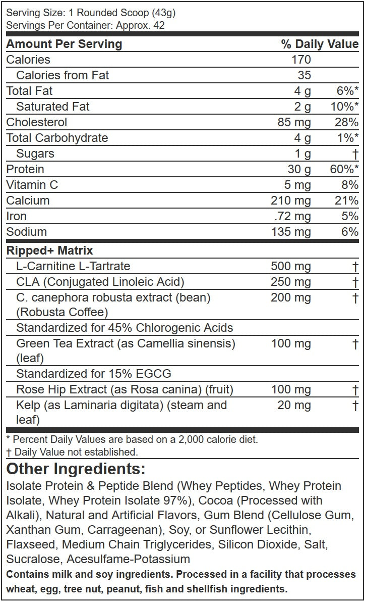 MUSCLETECH NITRO TECH RIPPED 4LB*